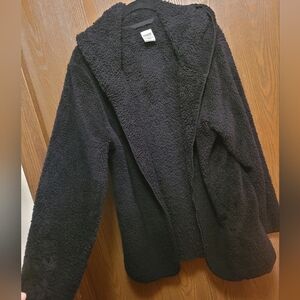 PINK by Victoria's Secret Cozy Black Fleece Open Jacket One Size